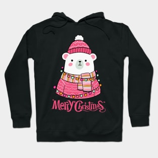 Merry Christmas a cute polar bear ready for the holidays Hoodie